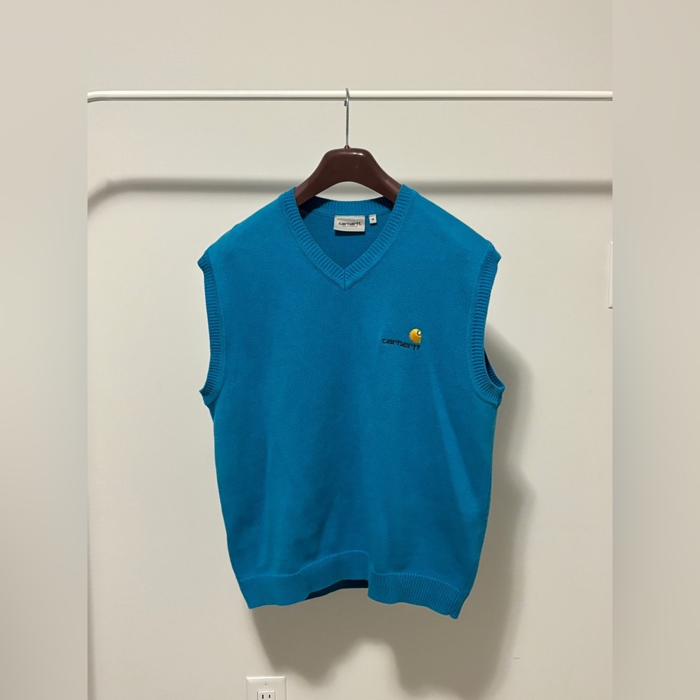 Carhartt WIP blue knit vest. Size M